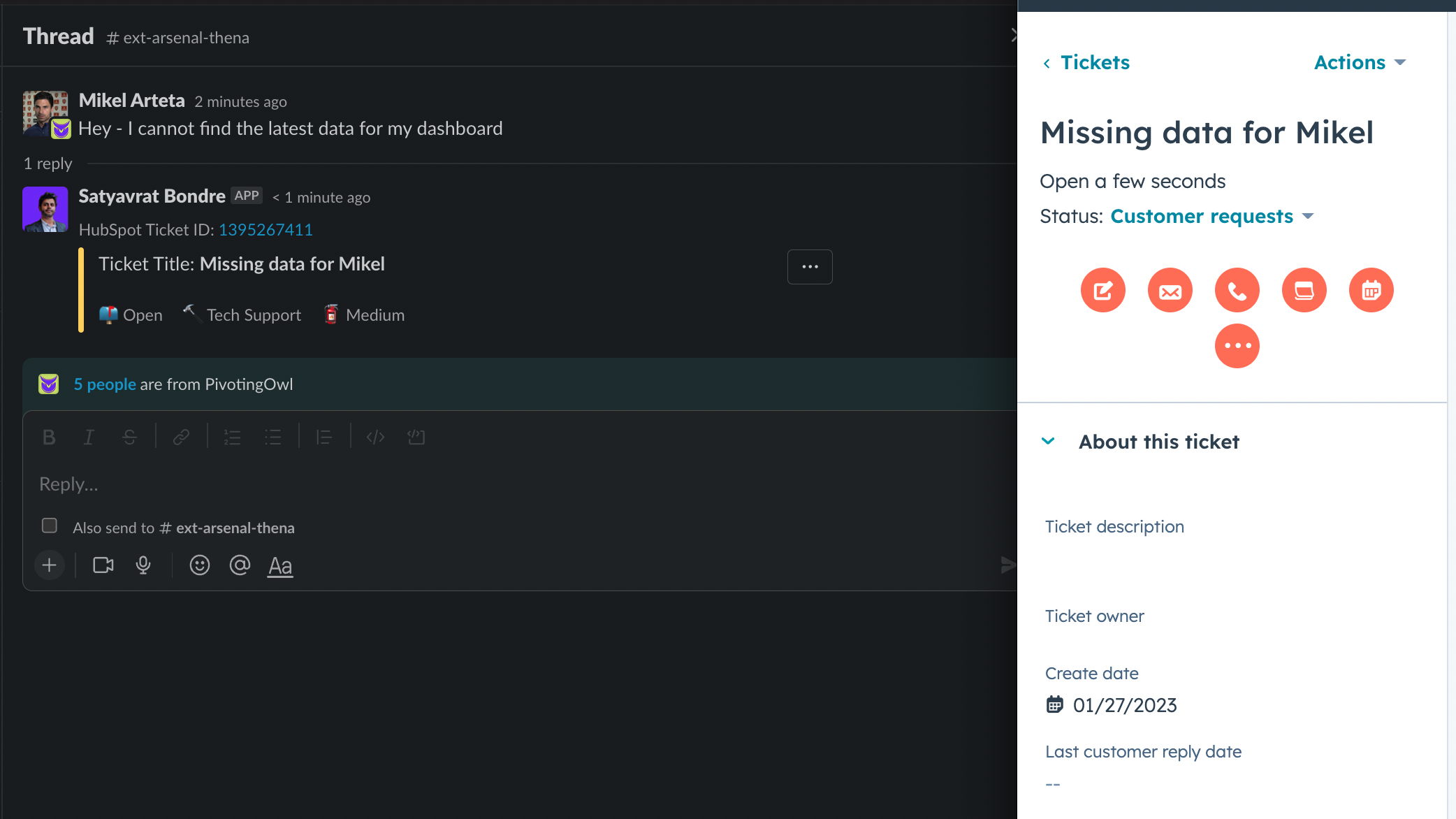 Detect requests in Slack